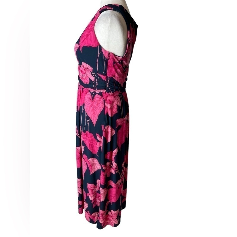 Tommy Hilfiger Women's Jersey Empire Dress, tropical floral v-neckline size 8 - Picture 6 of 14